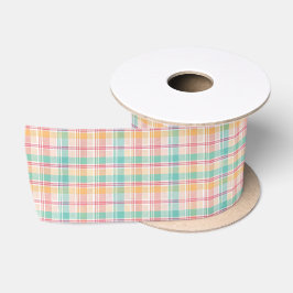 Kleurrijke geruite plaid satijnen lint