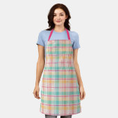 Kleurrijke geruite plaid schort (Gedragen)