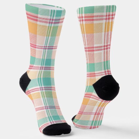 Kleurrijke geruite plaid sokken (Gebogen)