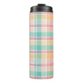 Kleurrijke geruite plaid thermosbeker (Voorkant)
