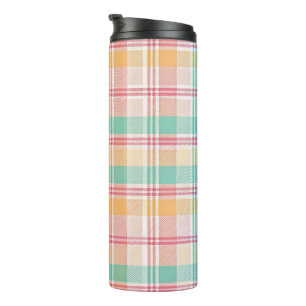 Kleurrijke geruite plaid thermosbeker