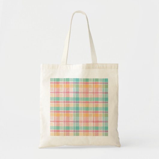 Kleurrijke geruite plaid tote bag (Voorkant)