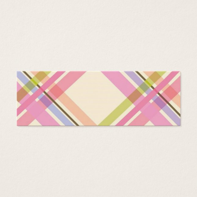 Kleurrijke geruite profielkaart mini visitekaartjes (Voorkant)