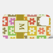 Kleurrijke Geruite Retro Bloemen Geborduurd  Case-Mate iPhone Case (Achterkant (horizontaal))