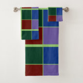 Kleurrijke geruite vierkanten bad handdoek (Insitu)