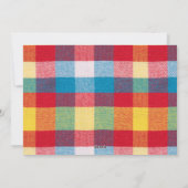 Kleurrijke geruite vrolijk kerstfoto horizontaal feestdagenkaart (Achterkant)