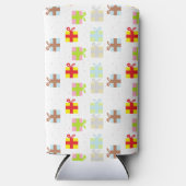 Kleurrijke geschenkdozen op wit seltzer blikjeskoeler (Voorkant)