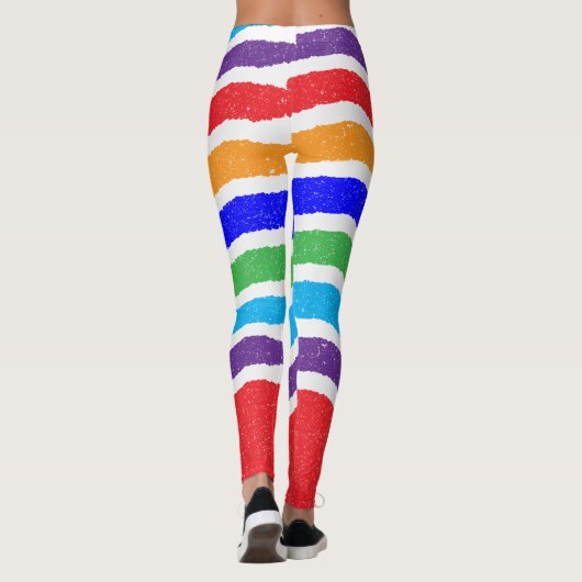 Kleurrijke gescheurd papier Effect Custom Leggings (Achterkant)