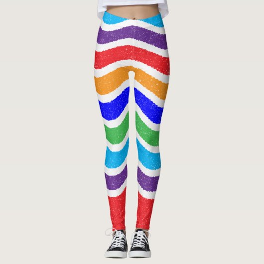 Kleurrijke  gescheurd papier Effect Custom Leggings (Voorkant)