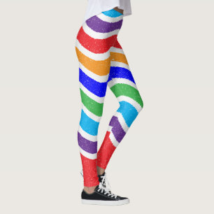 Kleurrijke  gescheurd papier Effect Custom Leggings