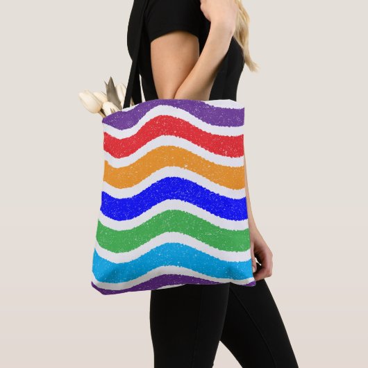 Kleurrijke  gescheurd papier Effect Custom Tote Bag (Dichtbij)