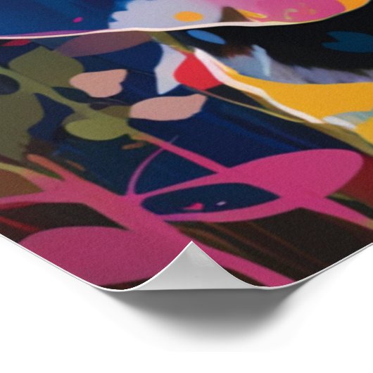 Kleurrijke geschilde Beagle Dog Poster (Hoek)