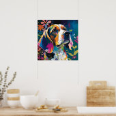 Kleurrijke geschilde Beagle Dog Poster (Keuken)
