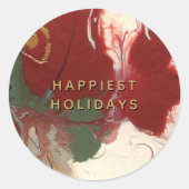 Kleurrijke geschilderde Abstracte gelukkigste vaka Ronde Sticker (Voorkant)