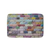 Kleurrijke geschilderde bakstenen wandtextuur badmat (Voorkant)