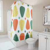 Kleurrijke geschilderde bladeren, heldere zakelijk douchegordijn (In situ)