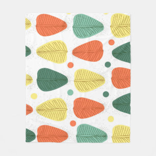 Kleurrijke geschilderde bladeren, heldere zakelijk fleece deken