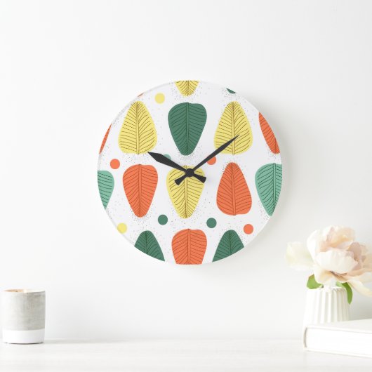 Kleurrijke geschilderde bladeren, heldere zakelijk grote klok (Huis)