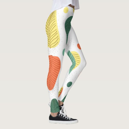 Kleurrijke geschilderde bladeren, heldere zakelijk leggings (Rechts)