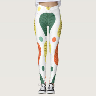 Kleurrijke geschilderde bladeren, heldere zakelijk leggings