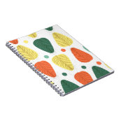 Kleurrijke geschilderde bladeren, heldere zakelijk notitieboek (Rechterzijde)