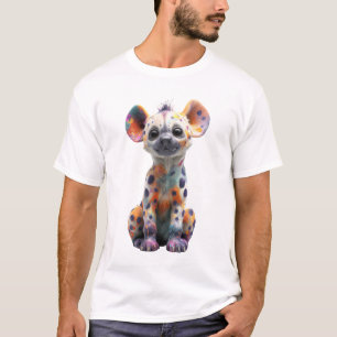 Kleurrijke Geschilderde Gevlekte Hyena Welp Mannen T-shirt