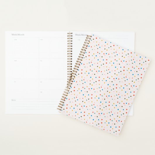 Kleurrijke geschilderde stippen planner (Display)