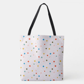 Kleurrijke geschilderde stippen tote bag
