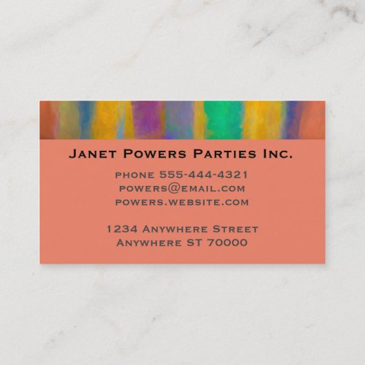 Kleurrijke geschilderde strepen abstracte kunst Mo Visitekaartje (Achterkant)