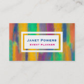 Kleurrijke geschilderde strepen abstracte kunst Mo Visitekaartje (Voorkant)