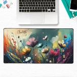 Kleurrijke geschilderde Wildbloemen Gepersonalisee Bureaumat<br><div class="desc">Kleurrijke Modern Painted Wildflowers Personalized Name Desk Mat heeft een kleurrijke geverfde wilde bloemen in roze,  sinaasappel,  blauw,  rood en wit. Perfect cadeau voor familie en vrienden voor verjaardag,  kerst,  Moederdag,  grootouders,  broer,  zus,  vrouw,  partner,  beste vrienden,  collega's en meer. Ontworpen door ©Evco Studio www.zazzle.com/store/evcostudio</div>