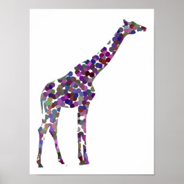 Kleurrijke gespikkelde Giraffe Poster