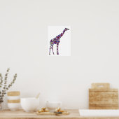 Kleurrijke gespikkelde Giraffe Poster (Keuken)