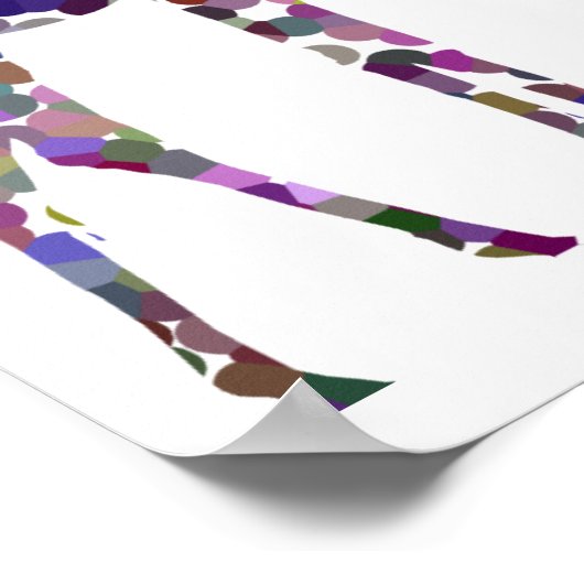 Kleurrijke gespikkelde Giraffe Poster (Hoek)