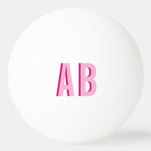 Kleurrijke Gestapelde Roze 2 Letter Monogram Pingpongbal