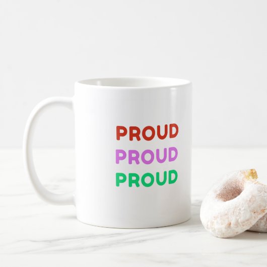 Kleurrijke Gestapelde Trots Retro LGBTQ Pride Koffiemok (Met donut)