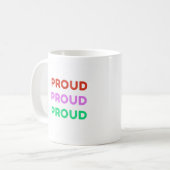 Kleurrijke Gestapelde Trots Retro LGBTQ Pride Koffiemok (Voorkant links)