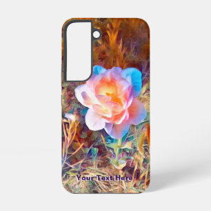 Kleurrijke gestileerde bloem acrylprint samsung galaxy hoesje