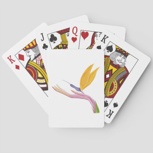 Kleurrijke gestileerde paradijsvogel pokerkaarten (Achterkant)