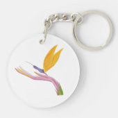Kleurrijke gestileerde paradijsvogel sleutelhanger (Achterkant)