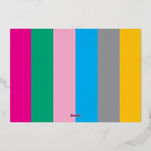 Kleurrijke Gestreepte 3 Fotocollage Vrolijk Kerstf Folie Feestdagenkaart (Achterkant)