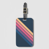 Kleurrijke Gestreepte 70s 80s Klassieke Retro Stri Bagagelabel (Voorkant (verticaal))