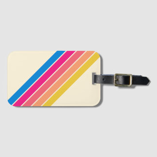 Kleurrijke Gestreepte 70s 80s Klassieke Retro Stri Bagagelabel