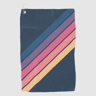 Kleurrijke Gestreepte 70s 80s Klassieke Retro Stri Golfhanddoek