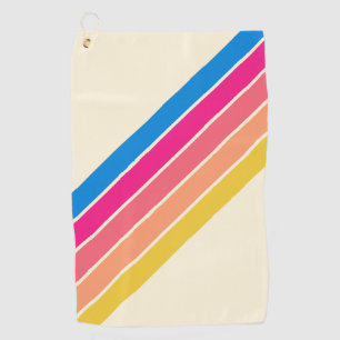 Kleurrijke Gestreepte 70s 80s Klassieke Retro Stri Golfhanddoek