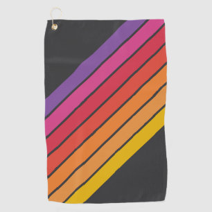 Kleurrijke Gestreepte 70s 80s Klassieke Retro Stri Golfhanddoek