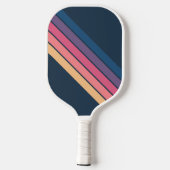 Kleurrijke Gestreepte 70s 80s Klassieke Retro Stri Pickleball Paddle (Achterkant)