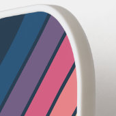 Kleurrijke Gestreepte 70s 80s Klassieke Retro Stri Pickleball Paddle (Links Detail)