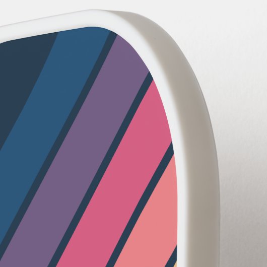 Kleurrijke Gestreepte 70s 80s Klassieke Retro Stri Pickleball Paddle (Links Detail)