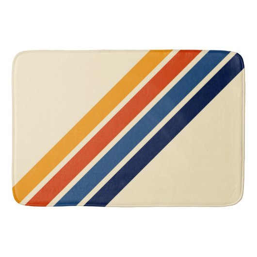 Kleurrijke Gestreepte 70s 80s Retro Racing Stripes Badmat (Voorkant)